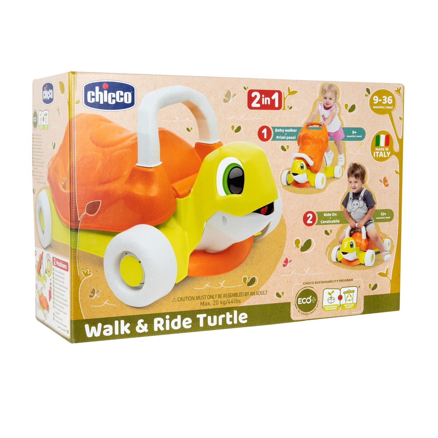 Eco+ Tortue Aide À La Marche 2 En 1 Eco+