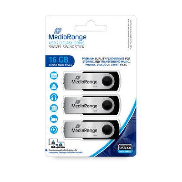 Mediarange pack de 3 clés USB2.0 Neuf - vue 2