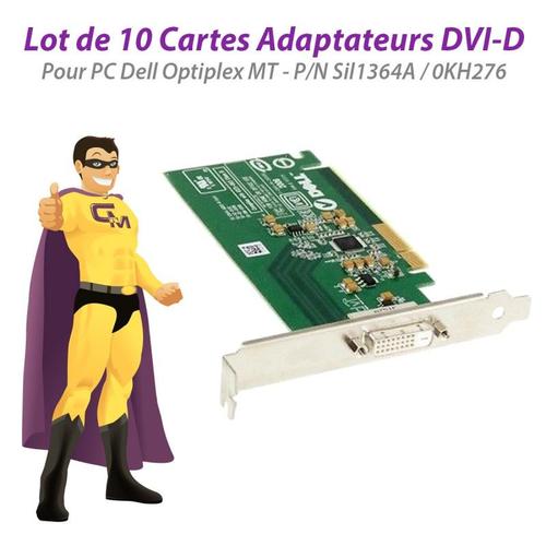Carte Graphique Dell Lot X10 Cartes Adaptateurs Dell Sil 1364A 0Kh276 Kh276 Pci-E X16 Dvi -D Add2-N