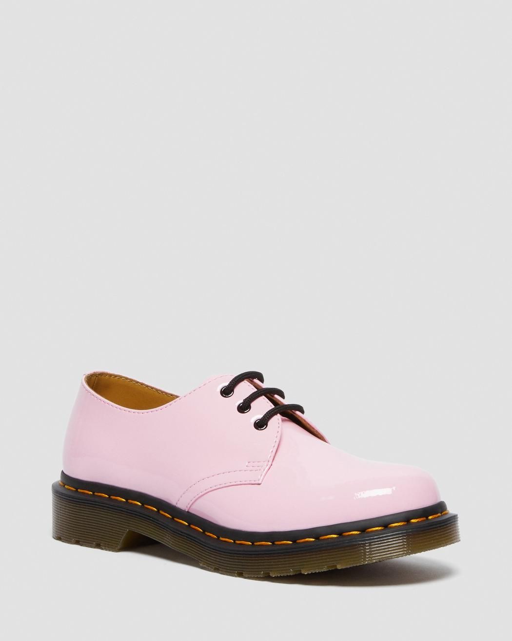 Dr Martens Chaussures 1461 En Cuir Verni - Pale Pink Patent Lamper - 36