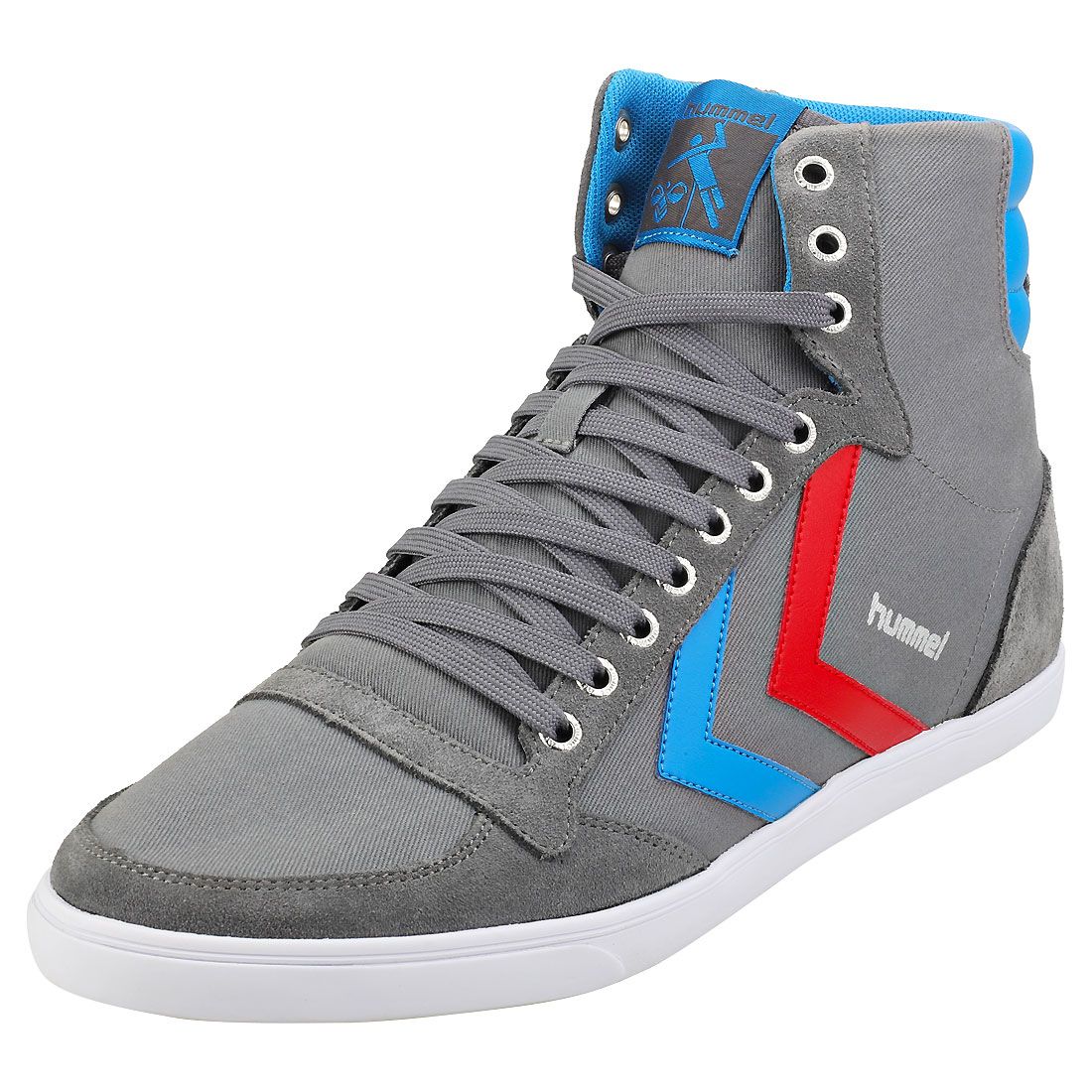 Hummel Slimmer Stadil High Homme Baskets Decontractee Gris Bleu - 42