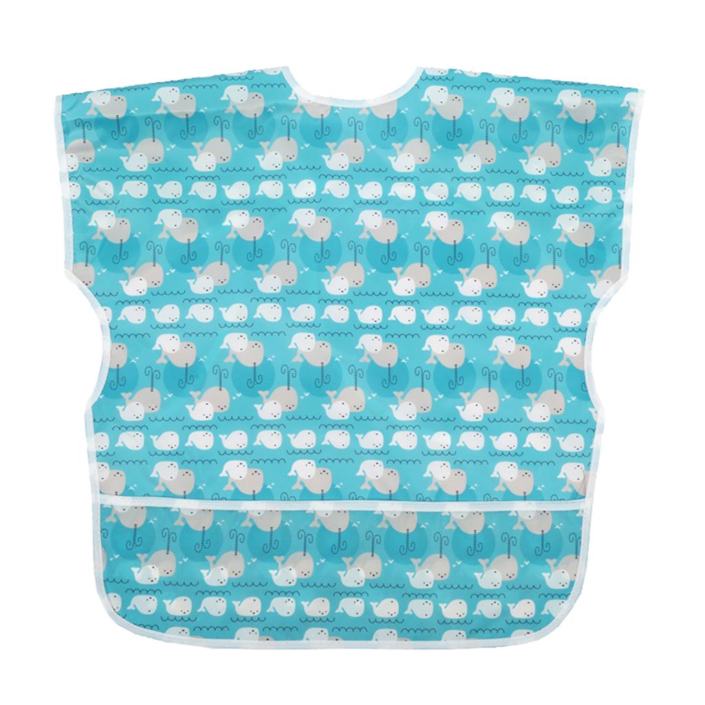  - Tablier À Bavette Imperméable De Dessin Animé De Bébé D'enfant En Bas Âge D'alimentation Lavable Sans Manches Baleine M
