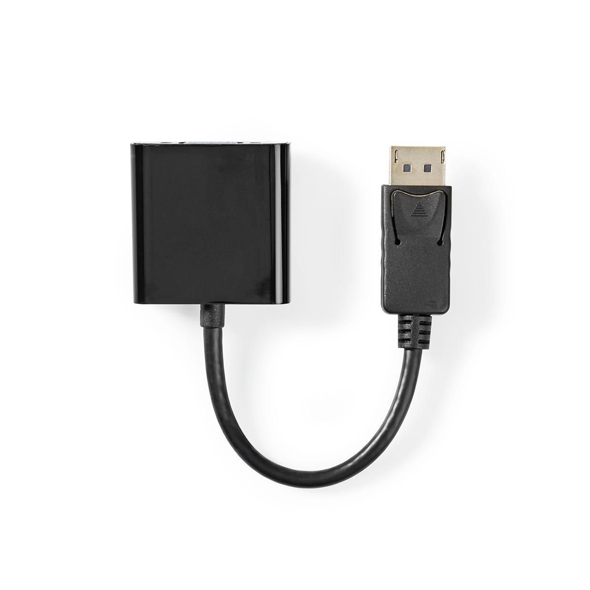 Nedis Câble adaptateur DisplayPort vers VGA DisplayPort Mâle VGA Femelle 0,2 m Noir