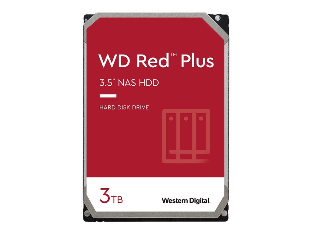 WD Red Plus WD30EFRX - Disque dur - 3 To - interne - 3.5 - SATA 6Gb/s - mémoire tampon : 64 Mo - pour My Cloud EX2; EX4