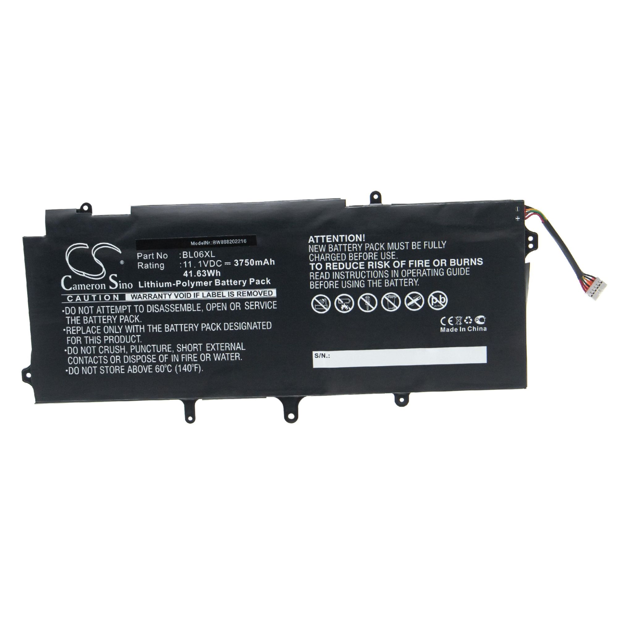 vhbw Batterie compatible avec HP EliteBook Folio 1040 G1 (F9B23AA) ordinateur portable Notebook (3750mAh, 11,1V, Li-polymère)