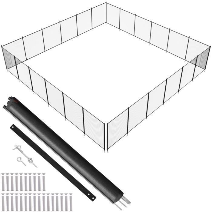 Cloture Jardin - VEVOR - Clôture de Piscine Amovible Barrière Piscine Creusée Extérieur 1,21x21,95m pour Protection Enfants