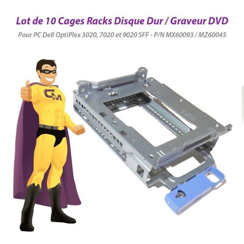 Rack Hdd Interne Dell Lot X10 Cages Rack 3.5" Dell 3020 7020 9020 Sff Mx60093 Mz60045 Optiplex Hdd Dvd