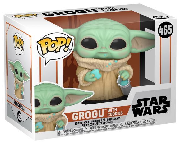 Figurine Funko Pop - Star Wars : Le Mandalorien N°465 - Grogu Avec Cookies (54531)