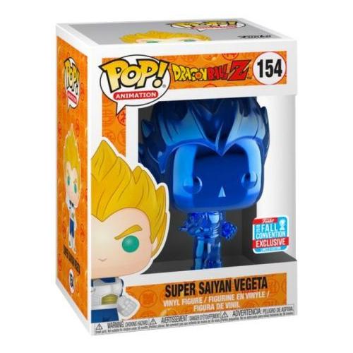 Funko Pop! Vinyl Super Saiyan Vegeta Blue Chrome Nycc 2018 + Pop Protector