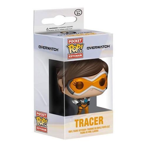 Figurines Personnages Funko Porte Clé Overwatch - Tracer Pocket Pop 4Cm