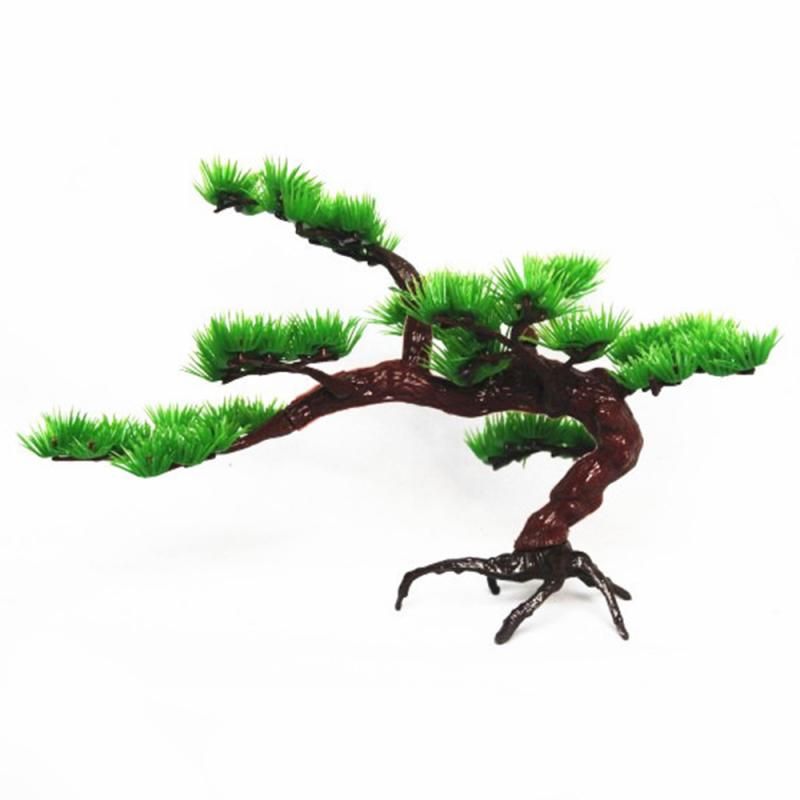 Grand Arbre De Pin Vert En Plastique, Plante Pour Aquarium, Décor D'aquarium De Poissons