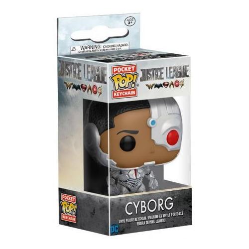 Figurines Personnages Funko Porte Clé Dc Comics Justice League Movie - Cyborg Pocket Pop 4Cm