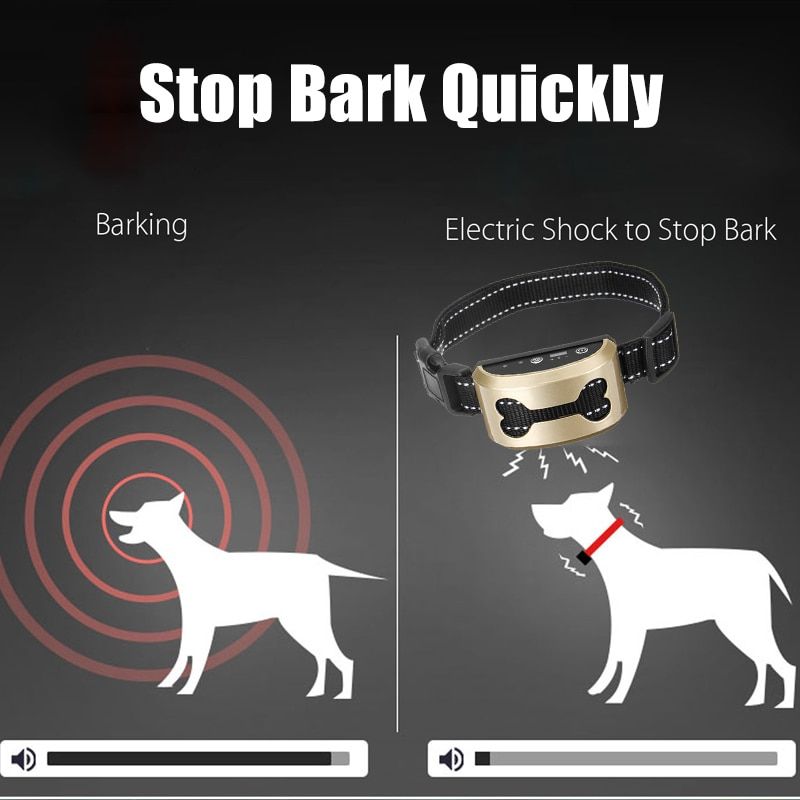 Taille Noir Collier D'entraînement Intelligent Pour Chien, Ultrasonique Électrique, 7 Modes, Étanche, Usb, Anti-Aboiement, Vibration