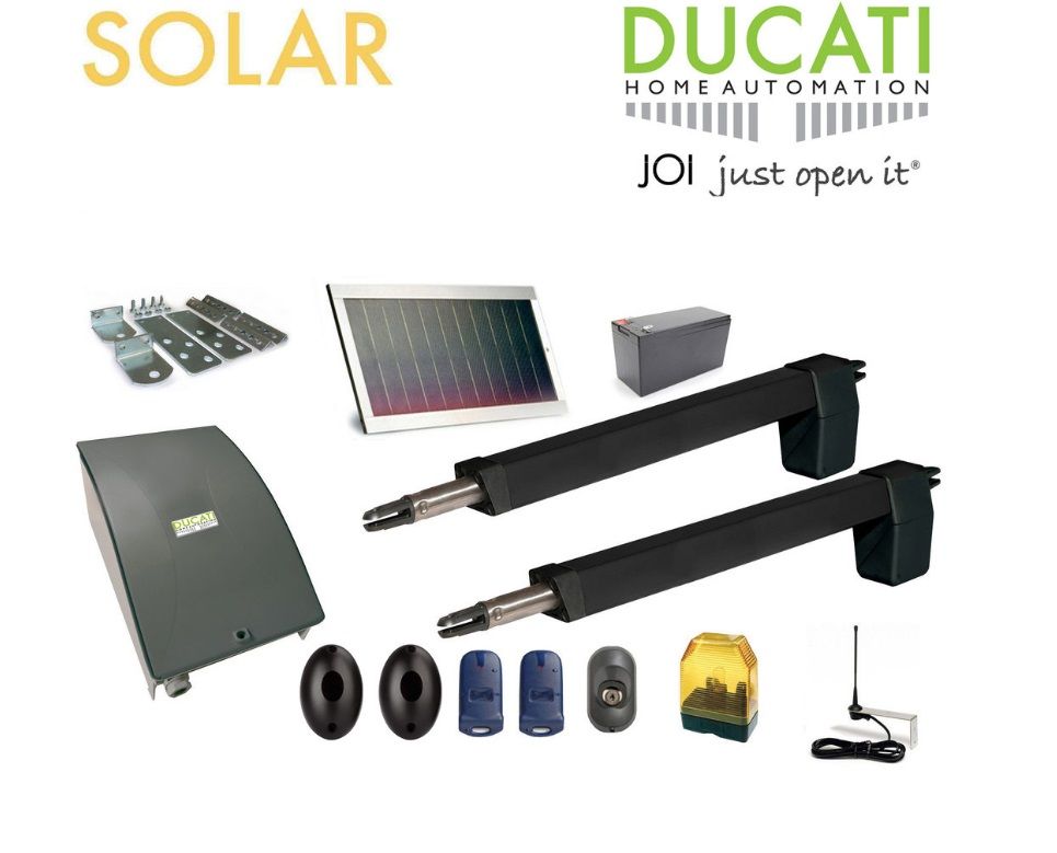 HC812-400 SOLAIRE AUTOMATISME KIT MOTORISATION - DUCATI HOME-AUTOMATION - AUTOMATISME DE PORTAIL - LONGUEUR DE COURSE 400MM - 2 vantaux - 350kg