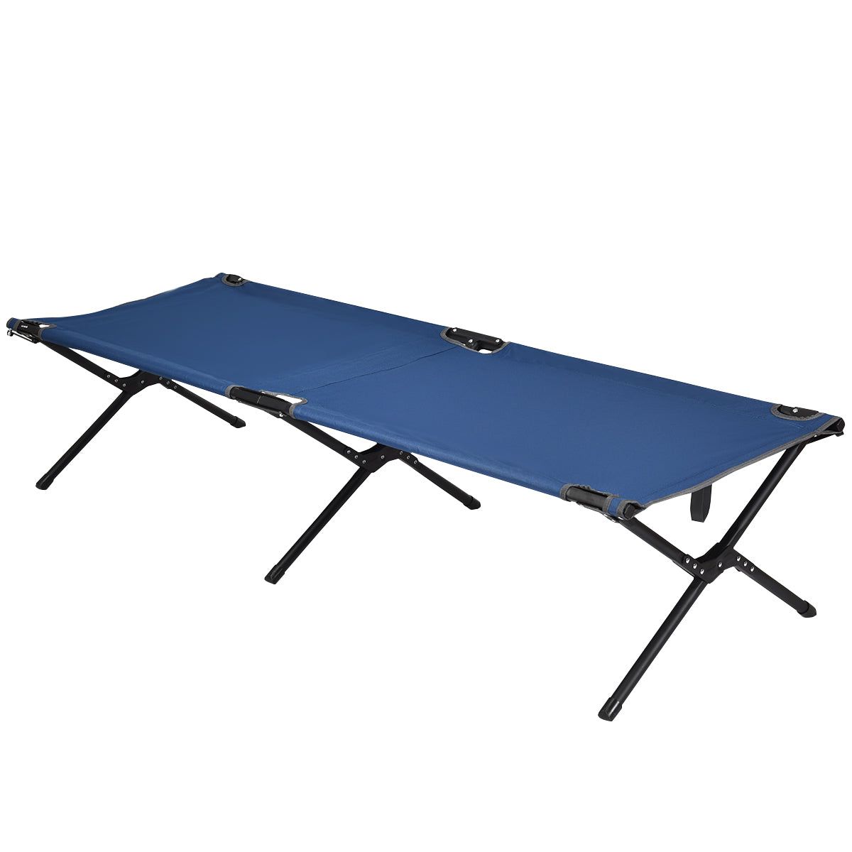 Lits De Camp Pliable 190 X 67 X 42 Cm Cadre En Métal Tissu Oxford Robuste Charge 135 Kg Pour Voyages Camping Plage Bleu Helloshop26 20_0006892