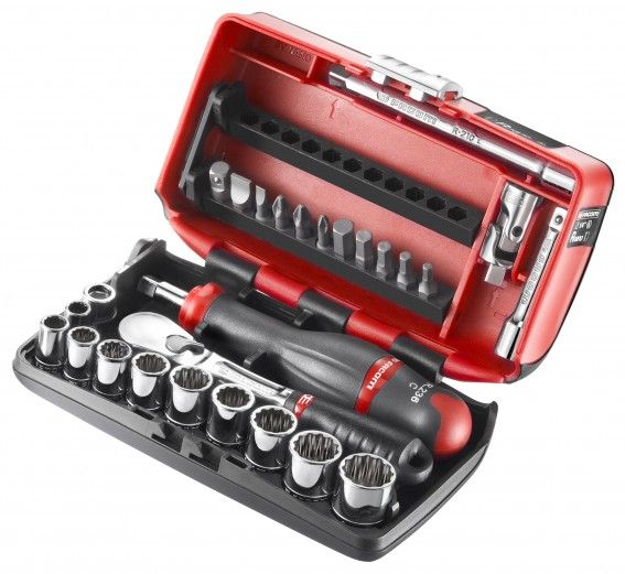 Facom Coffret douilles 14 12 pans en pouces et embouts 28 pièces RL.NANO U112