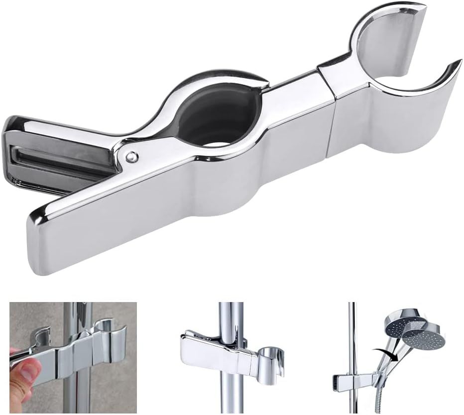 (Argent)Support Douchette Relevable en Alliage de Zinc Support Douche à Main Remplaçable 18-25MM Support de Pommeau de Douche Chrome Ajustable pour Baignoire Salle de Bain