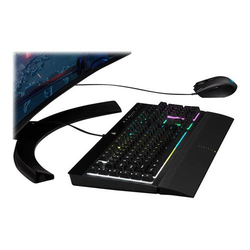 Pack Gaming Clavier Filaire Corsair K55 Noir + Souris Gaming Filaire Corsair Harpoon Rvb Noir