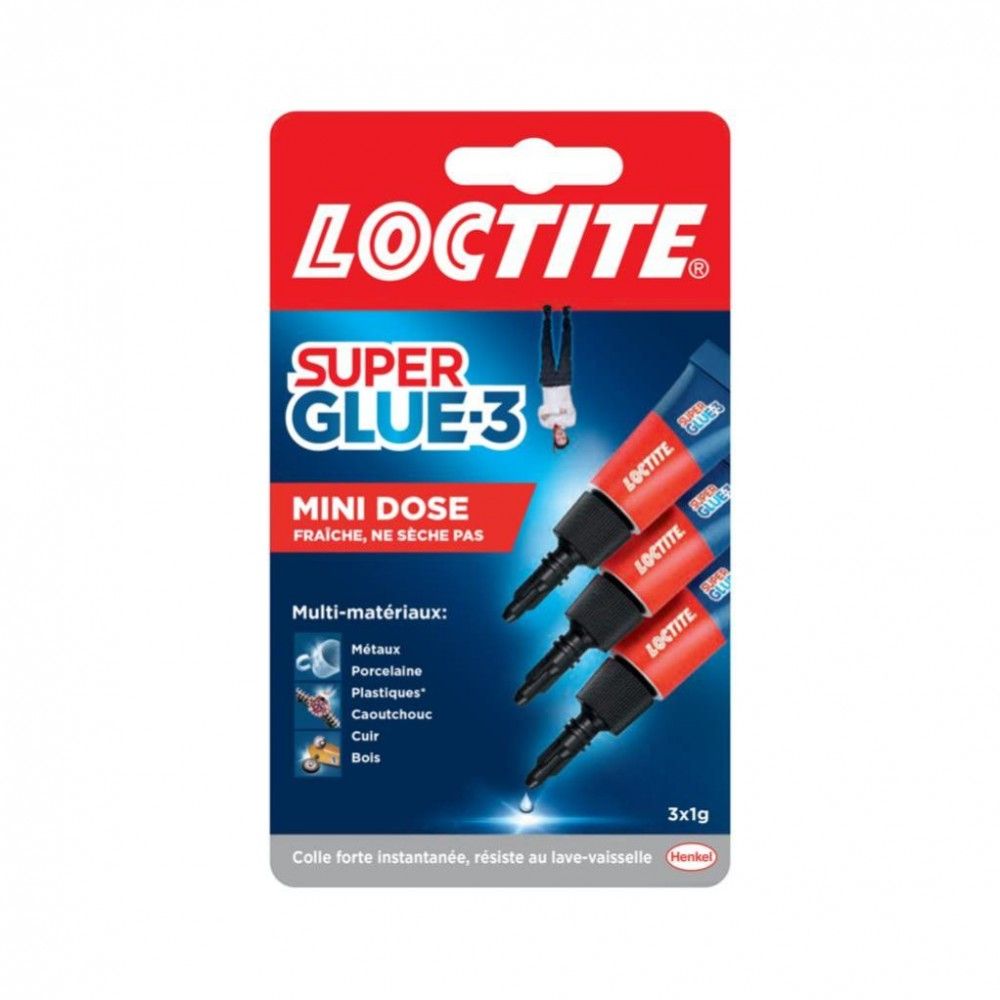 Colle Superglue 3 Control Liquide mini dose Loctite 3 x 1g - vue 2