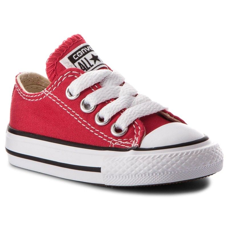 Converse Mixte bébé Chuck Taylor Baskets Basses Blanco Rojo - vue 7