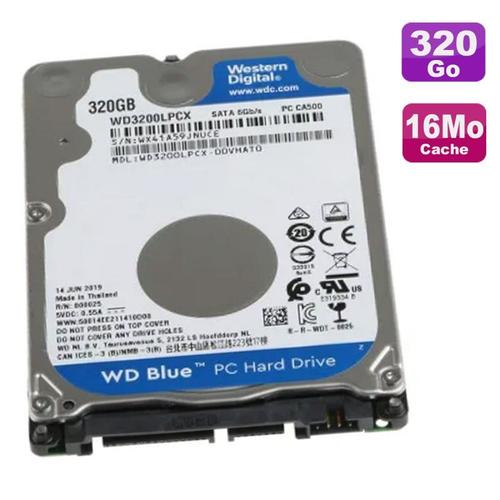 Disque Dur 320Go Sata III 2.5" Wd Blue Wd3200Lpcx-22Vhat1 6Gbps 5400Rpm 16Mo