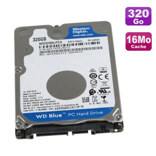 Disque Dur 320Go Sata Iii 2.5" Wd Blue Wd3200Lpcx-00Vhat0 6Gbps 5400Rpm 16Mo
