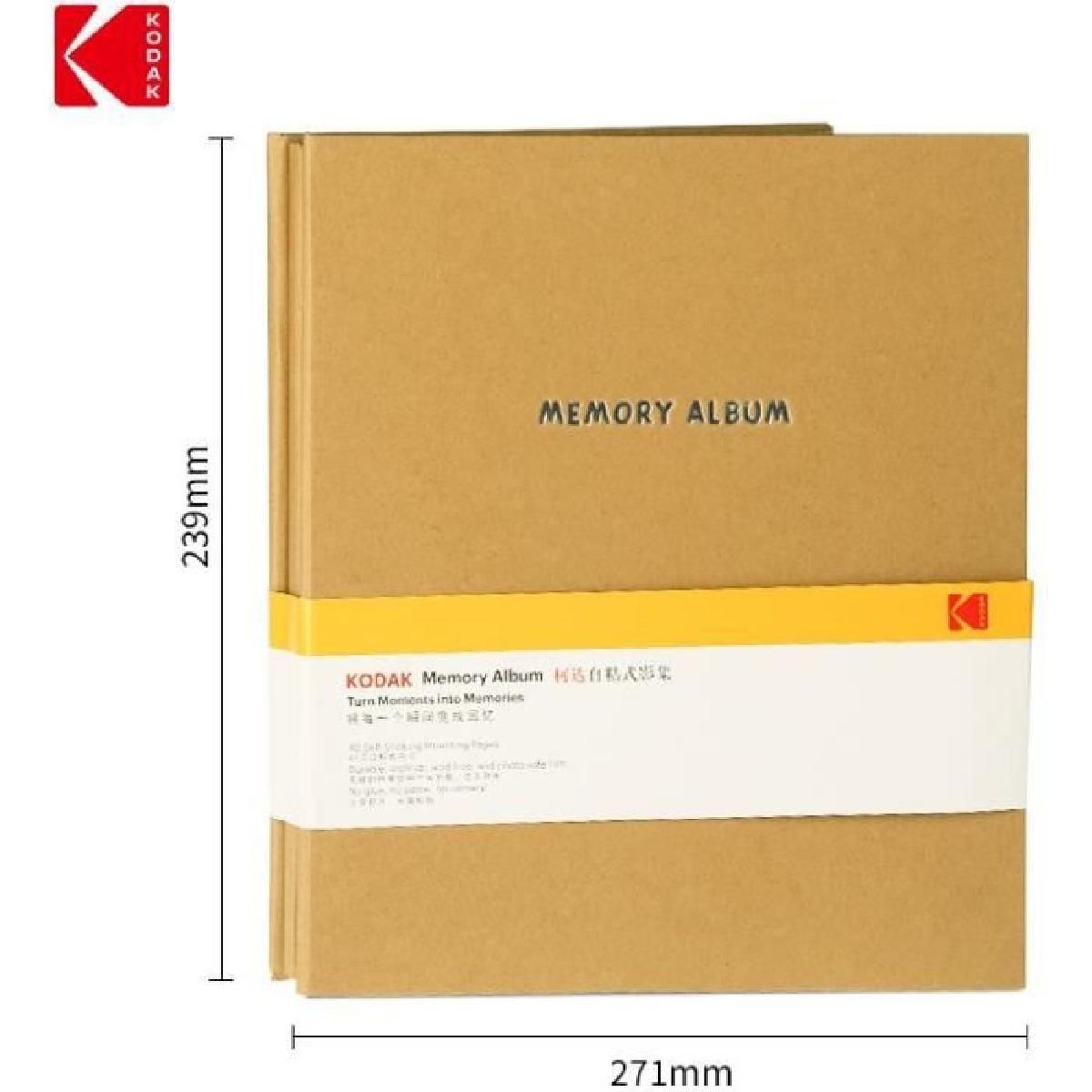 KODAK 9891313- Album Photo de 20 pages adhésives. Format 23.5x27cm. Marron