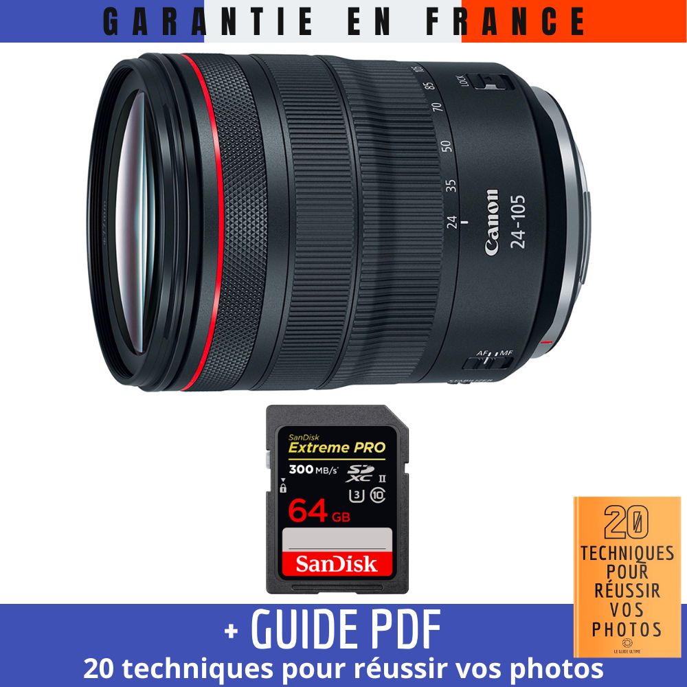 Canon RF 24 105 mm f/ IS USM + 1 SanDisk Extreme PRO UHS II 300 MB/ + Guide PDF '20 TECHNIQUES POUR RÉUSSIR VOS PHOTOS - vue 3