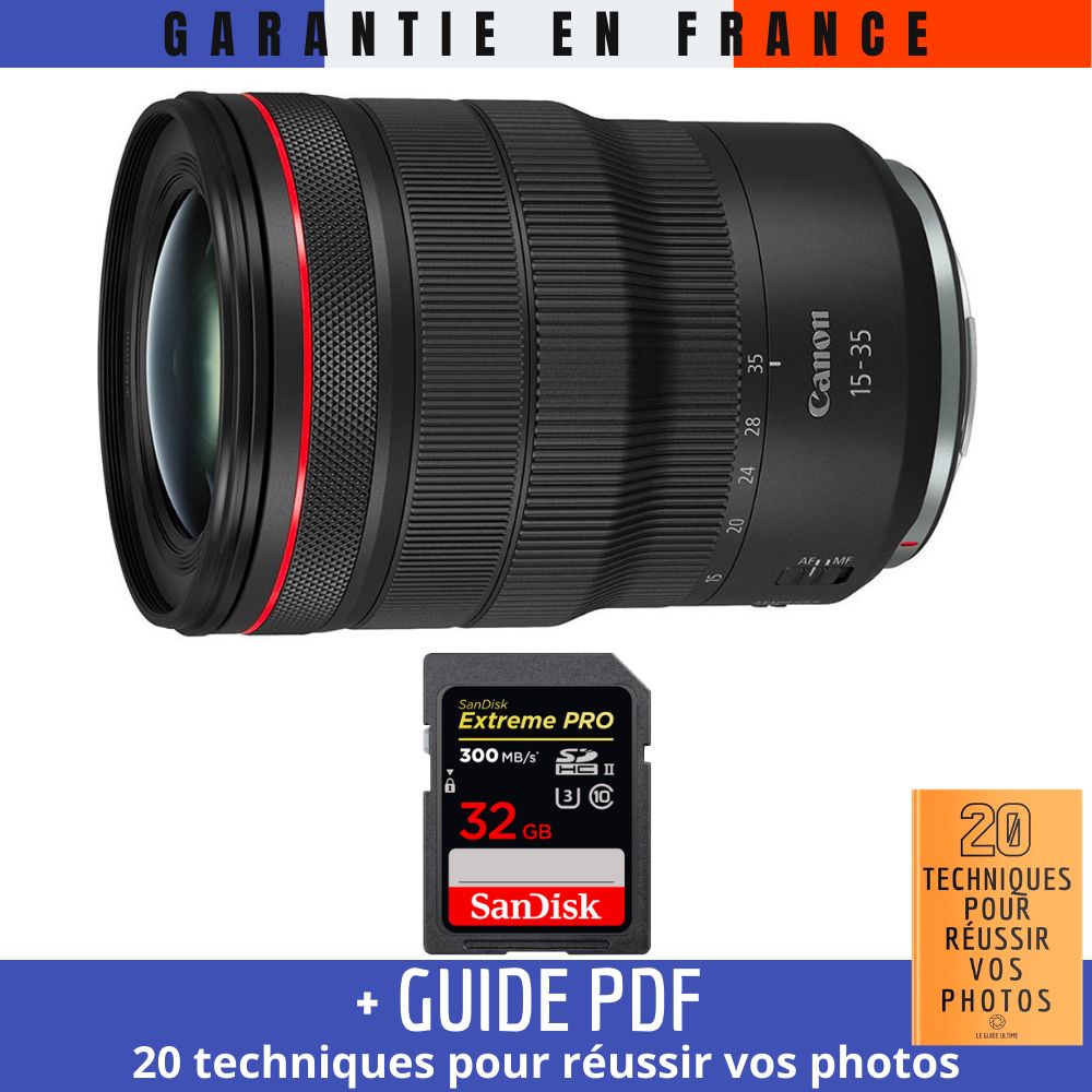 Canon RF 15-35mm f/2.8L IS USM + 1 SanDisk 32GB UHS-II 300 MB/s + Guide PDF '20 TECHNIQUES POUR RÉUSSIR VOS PHOTOS