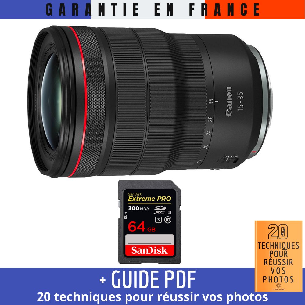 Canon RF 15 35mm f/ IS USM + 1 SanDisk UHS II 300 MB/ + Guide PDF '20 TECHNIQUES POUR RÉUSSIR VOS PHOTOS - vue 3