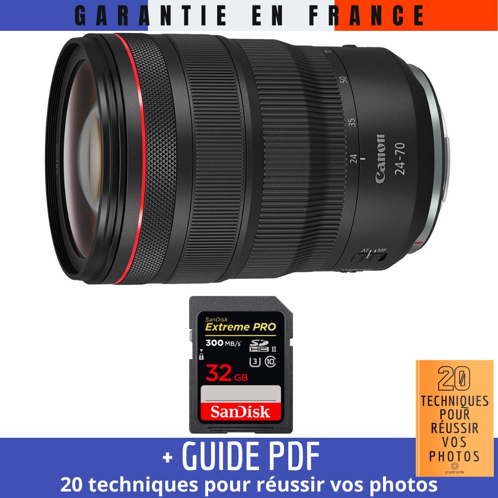 Canon RF 24 70 mm f/ IS USM + 1 SanDisk Extreme PRO UHS II 300 MB/ + Guide PDF '20 TECHNIQUES POUR RÉUSSIR VOS PHOTOS - vue 2