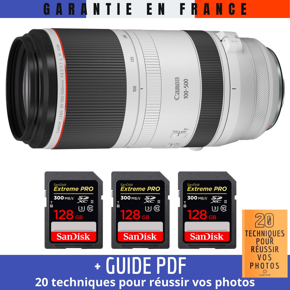 Canon RF 100 500mm f4.5 IS USM + 3 SanDisk UHS II 300 MB/ + Guide PDF '20 TECHNIQUES POUR RÉUSSIR VOS PHOTOS - vue 2