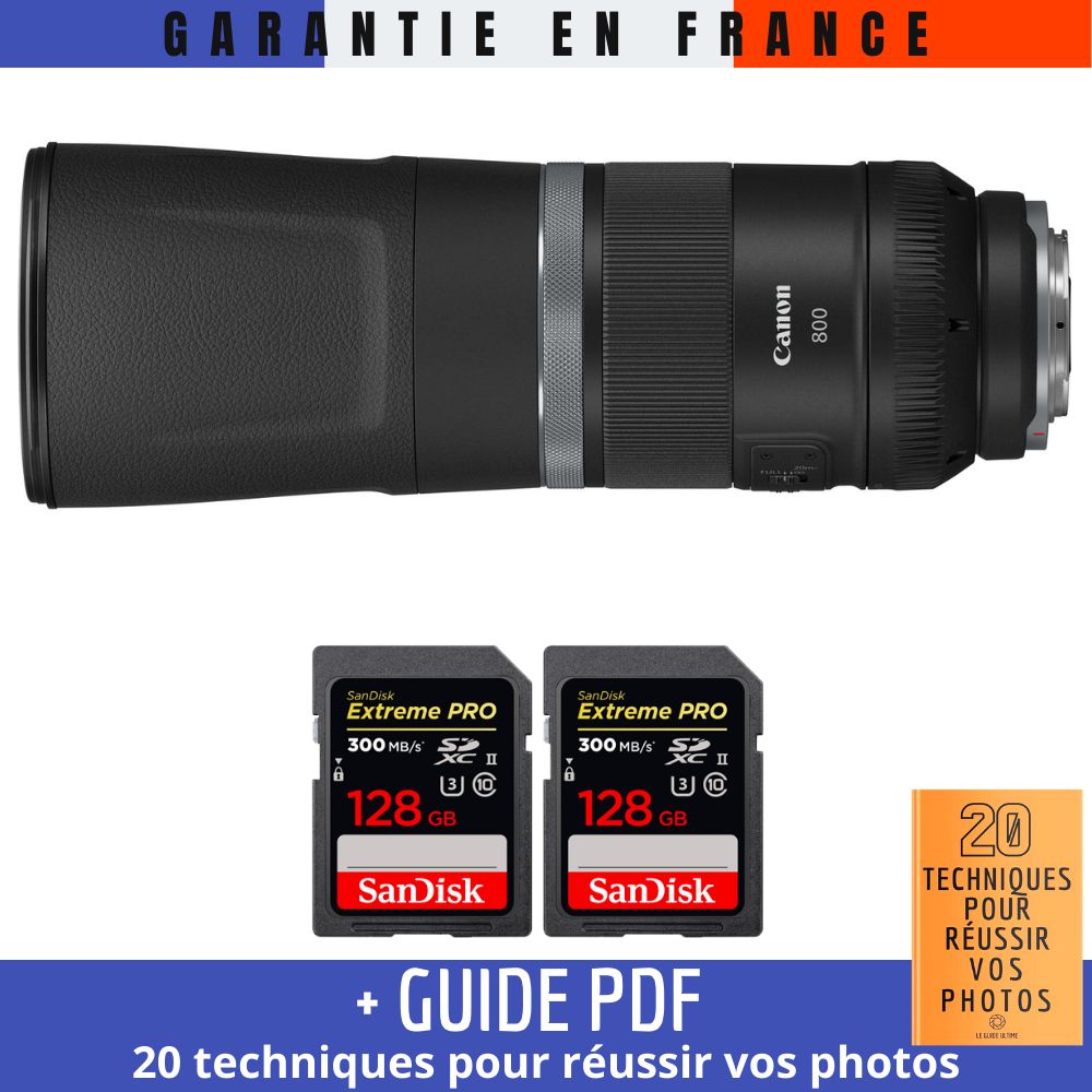 Canon RF 800mm f11 IS STM + 2 SanDisk UHS II 300 MB/ + Guide PDF '20 TECHNIQUES POUR RÉUSSIR VOS PHOTOS - vue 3