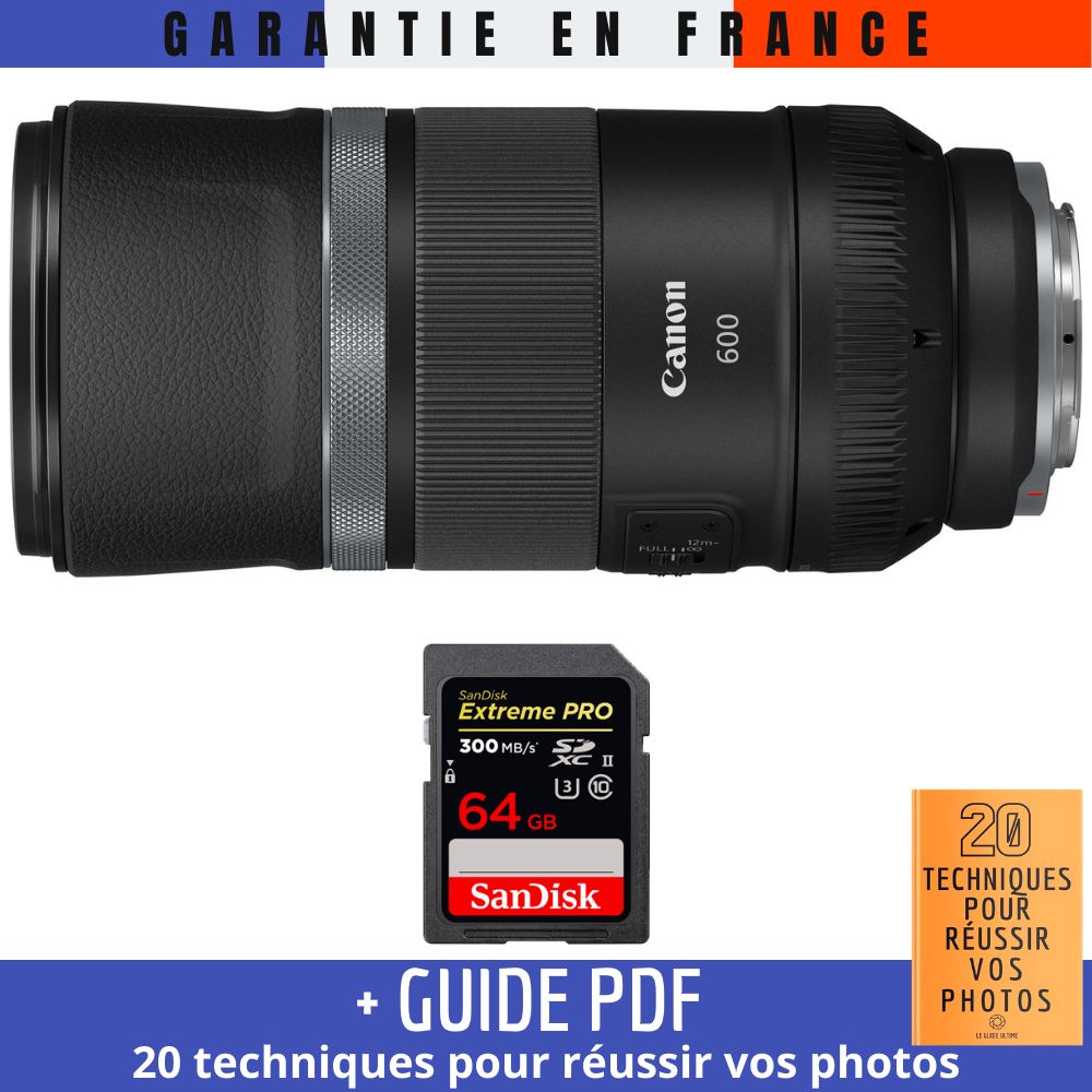Canon RF 600mm f11 IS STM + 1 SanDisk UHS II 300 MB/ + Guide PDF '20 TECHNIQUES POUR RÉUSSIR VOS PHOTOS - vue 2