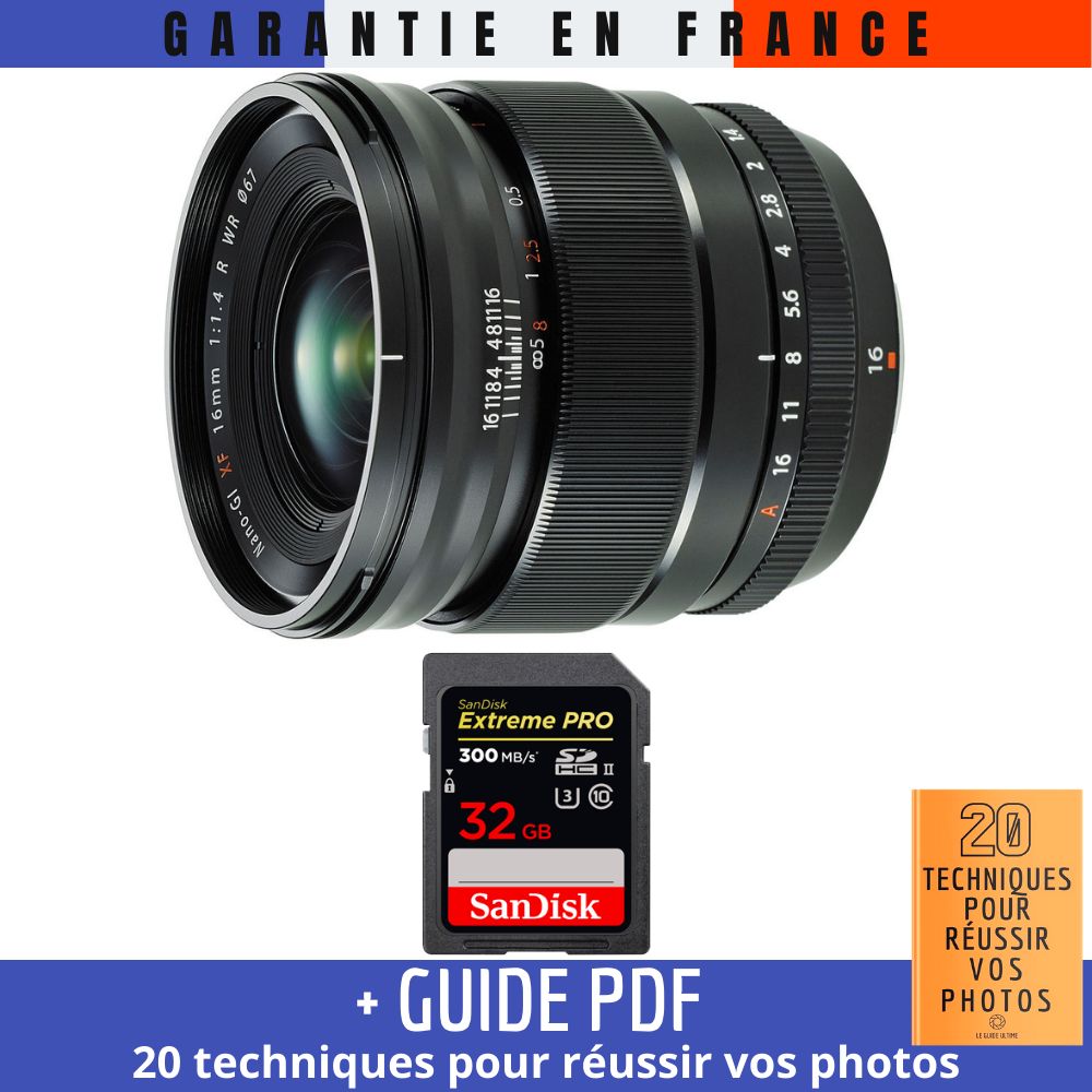 Fujifilm XF 16mm f1.4 R WR + 1 SanDisk UHS II 300 MB/ + Guide PDF 20 TECHNIQUES POUR RÉUSSIR VOS PHOTOS - vue 3