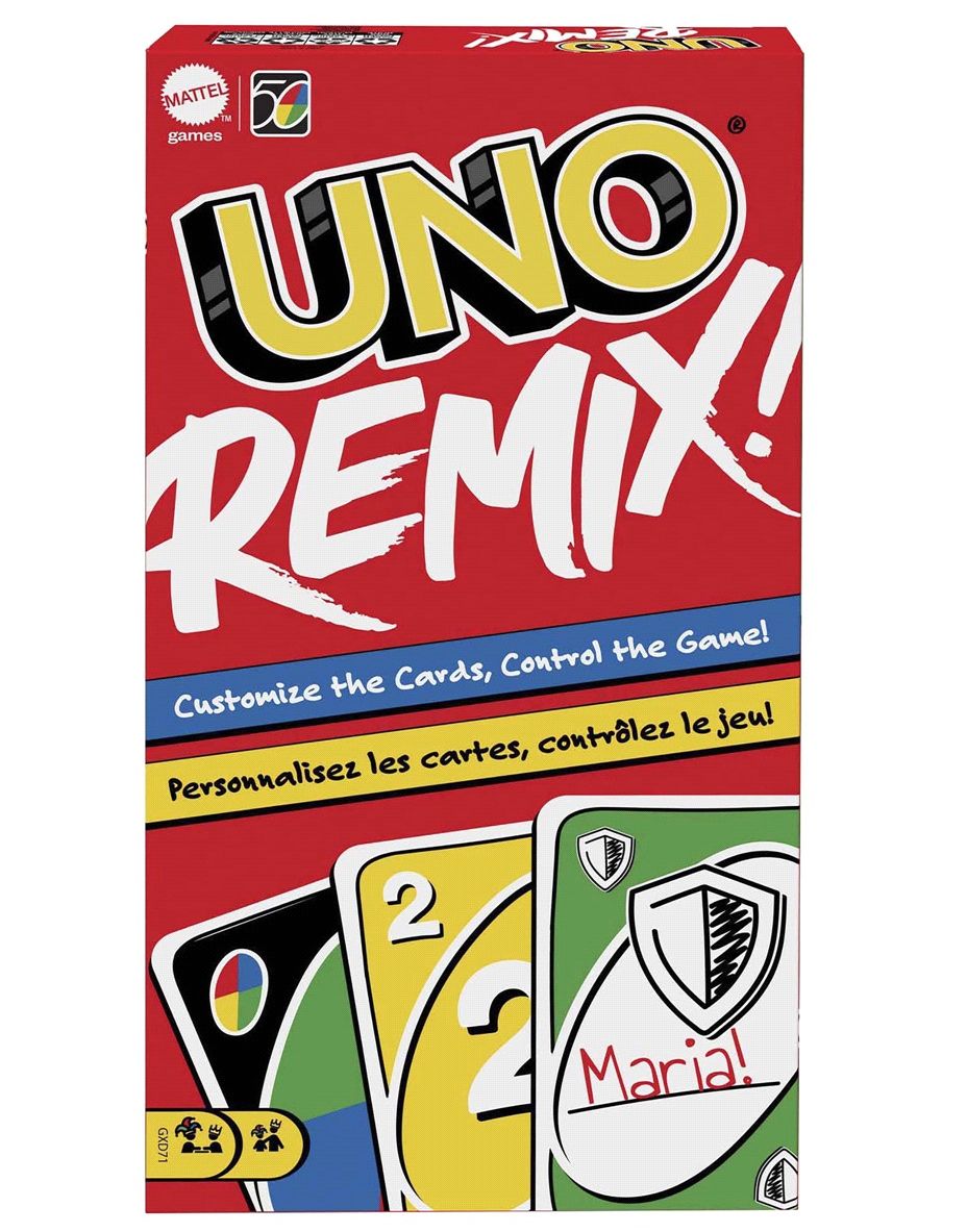 Mattel Uno Remix - Jeu De Cartes - Societe - Voyage