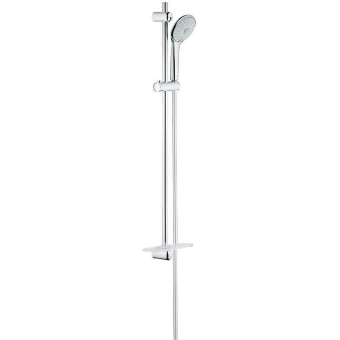 GROHE Ensemble de douche 3 jets Euphoria 110 Massage 27226001-Barre de douche 90 cm-Economie d'eau- Porte-savon -Anticalcaire-Chrome