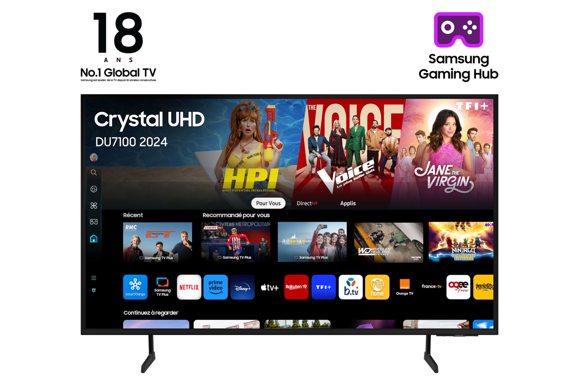 TV Samsung Crystal UHD 55 DU7100 2024 - 4K Smart TV
