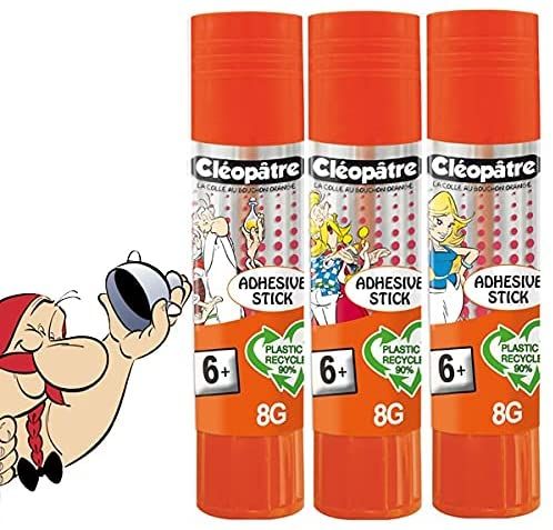 Boîte de 6 bâtons de colle Transparente Adhésive Stick Asterix en 8 g