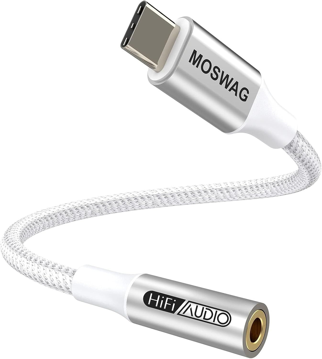 Moswag Adaptateur De Prise De Casque Usb C A 3,5 Mm, Adaptateur Audio Usb C A Cable De Chien De Chiffrement Auxiliaire Pour Samsung Galaxy S22 S21 S20 Ultra S20, Pixel 4 3 2 Xl, Ipad Pro, Etc