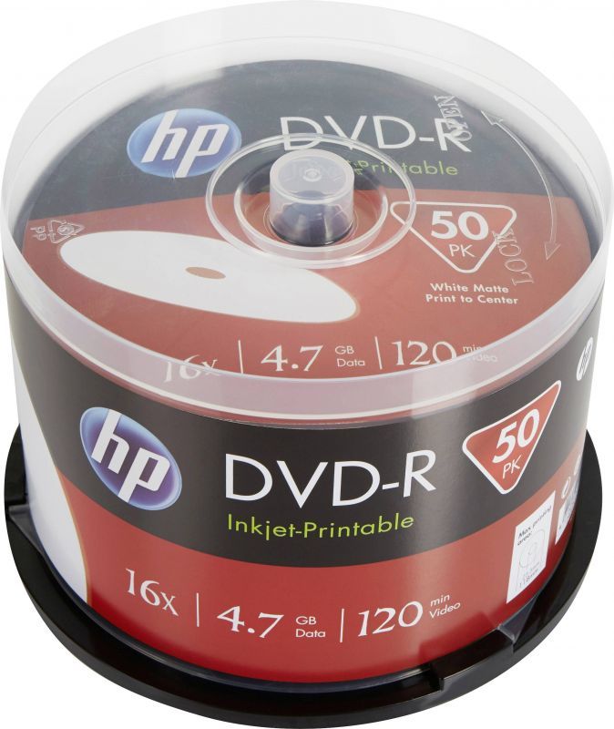 ORIGINAL HP Accessoires informatiques DME00025WIP DVD R 4.7GB120Min16x Cakebox 50 Disc