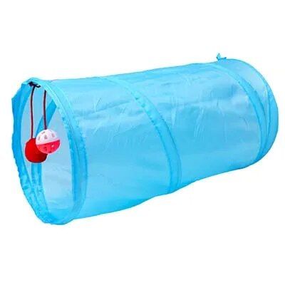 Tubes Et Tunnels Pour Petits Animaux,5 Couleurs,25x50cm,Lapin,Furet,Overd'inde,Chat,Tunnel Avec Cloche,Jouets Pliables Pour Petits Animaux De Compagnie - Type Sky Blue