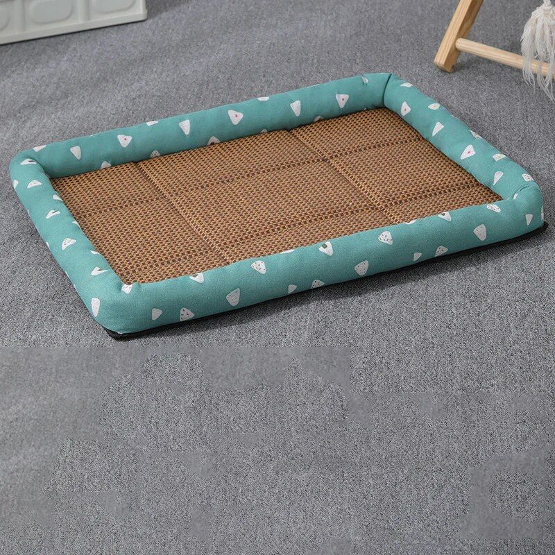 Lit D'été En Rotin Pour Chat,Observateur Et Respirant,Polymères Pour Animaux De Compagnie,Nid De Glace,Nid Cool Pour Petits Chiens - Type 75x55 Cm #A