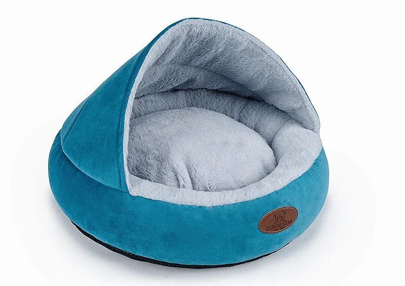 Lit Rond En Peluche Pour Chien Et Chat,Panier De Coussin,Grotte Pour Animal De Compagnie,Chaton,Tapis De Couchage Pour Petit Chien,Chihuahua,Nid,2023 - Type Hard Top-Blue-Diameter 40cm