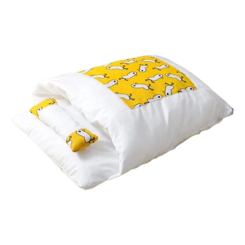 Sac De Couchage Pour Chat,Lit De Diversification Pour Animaux De Compagnie,Polymères Auto-Wskins,Maison Avec Oreiller Pour Chats D'nik - Type Yellow-S