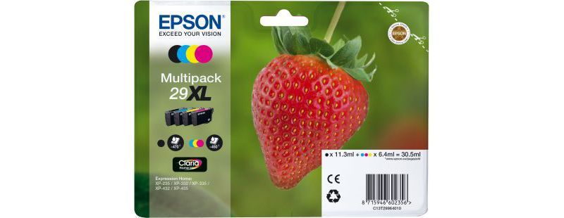 Cartouche d'encre Epson T2996 (N/C/M/J) XL Série Fraise