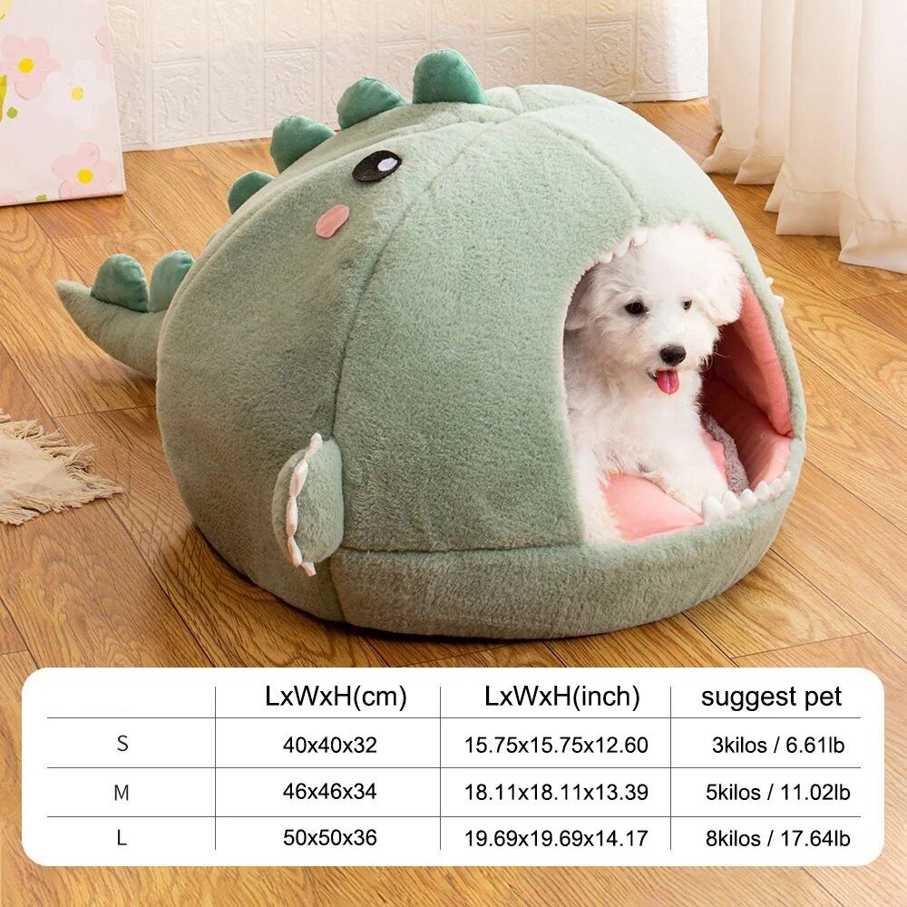 Lit En Polymère Doux Au Toucher Pour Chat,Canapé Chaud D'hiver Pour Chiot,Chatte,Sommeil Profond,Niche Cachée - Type Green-S