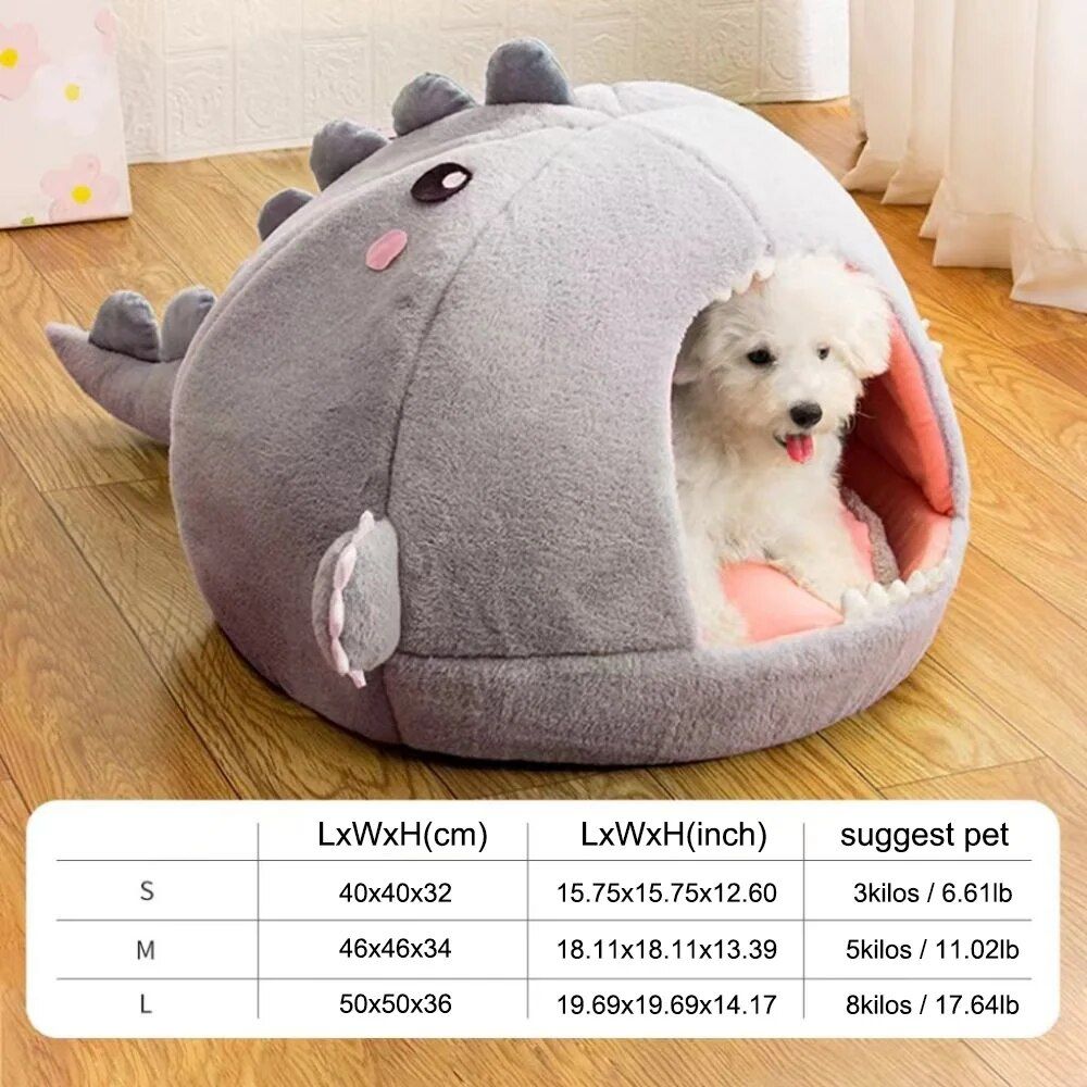 Lit En Polymère Doux Au Toucher Pour Chat,Canapé Chaud D'hiver Pour Chiot,Chatte,Sommeil Profond,Niche Cachée - Type Gray-L