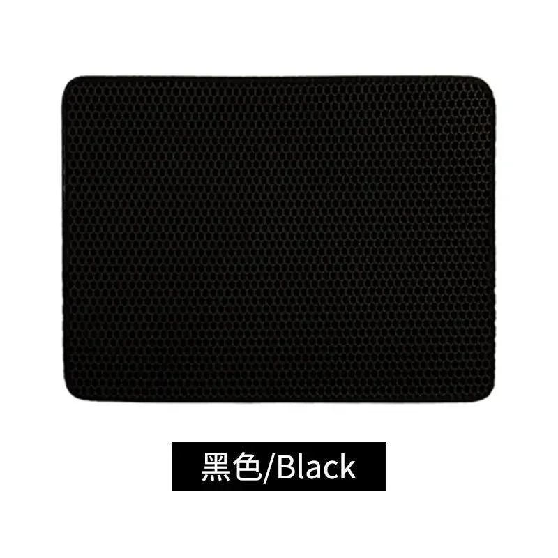 Polymères De Litière Pour Chat,Double Couche,Imperméable,Piège À Urine,Facile À Nettoyer,Antidérapant,Coussin À Gratter,Grand Coussin De Pied - Type Black-30x30cm #I