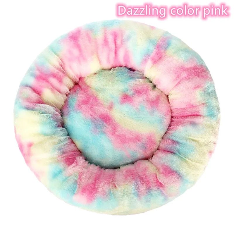 Lit En Peluche Lavable Super Doux Pour Animaux De Compagnie,Lit Calme,Artefact De Couchage Confortable,Adapté À Tous Les Types De Chats,Pleine Taille - Type Dazzling Color-M